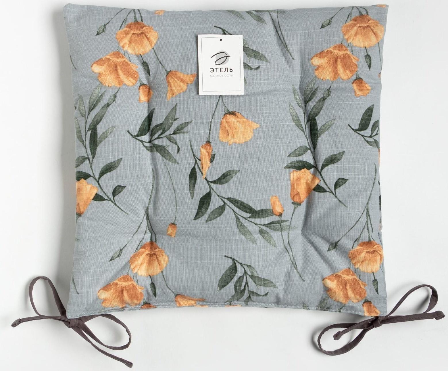 Сидушка на стул Этель Yellow poppies 42х42 см, 100% хлопок, репс 210 г/м2