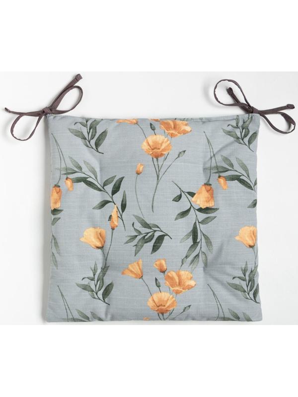 Сидушка на стул Этель Yellow poppies 42х42 см, 100% хлопок, репс 210 г/м2