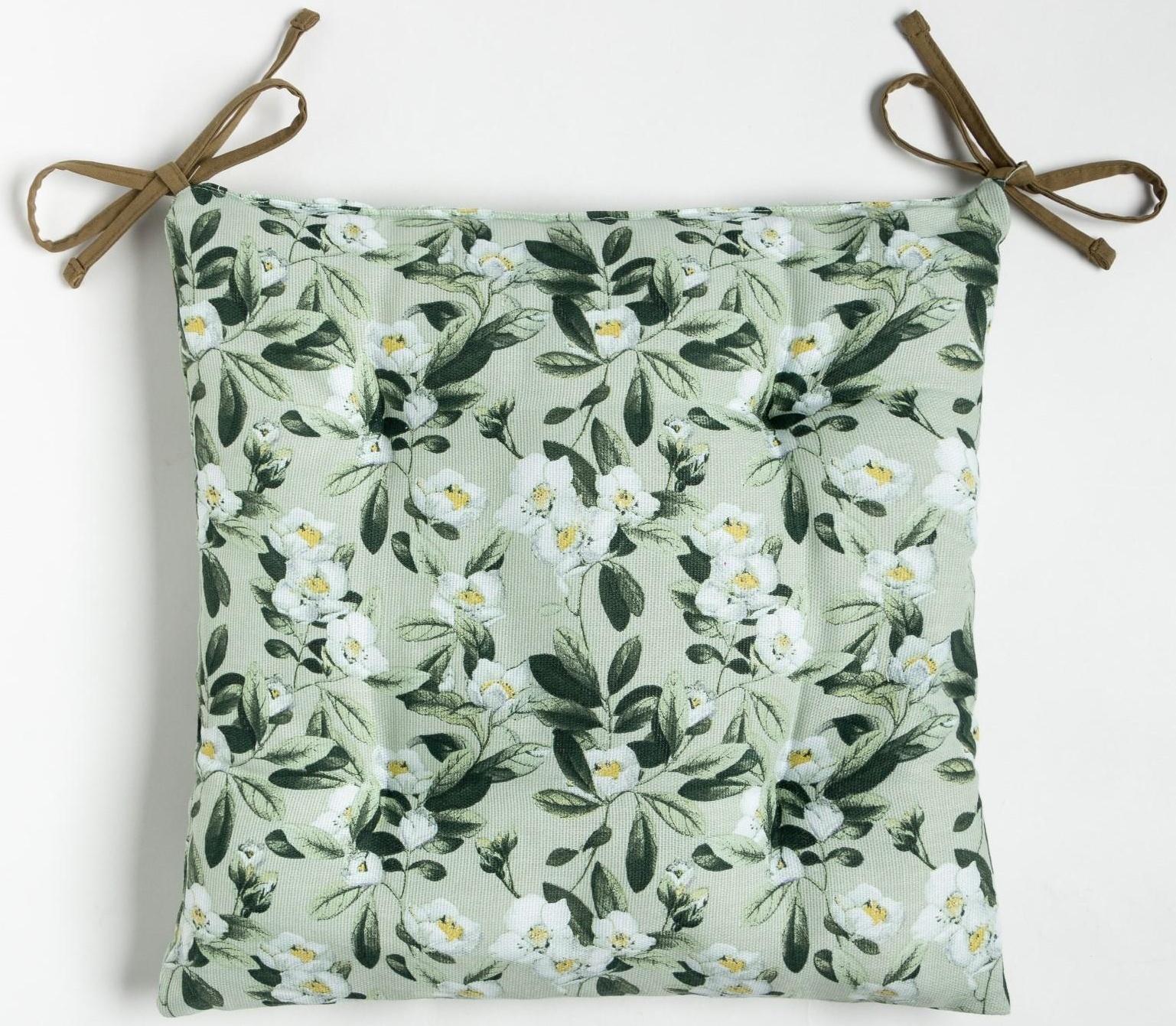 Сидушка на стул Доляна Apple flowers 42х42 см, 100% хлопок, рогожка 164 г/м2