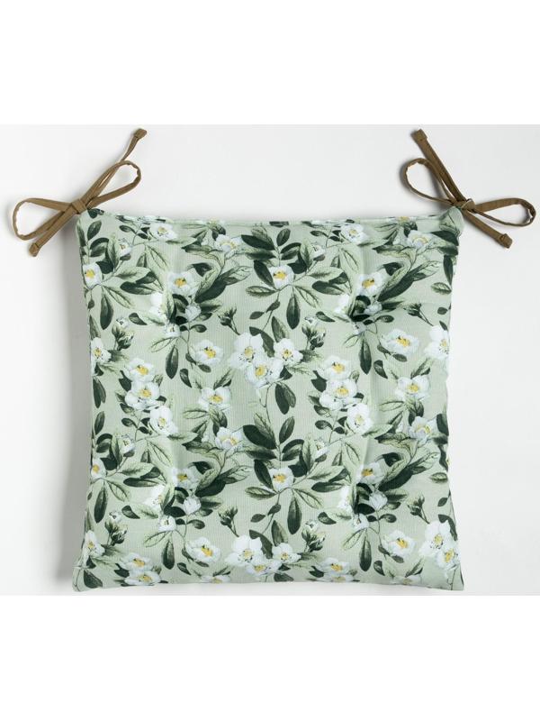 Сидушка на стул Доляна Apple flowers 42х42 см, 100% хлопок, рогожка 164 г/м2