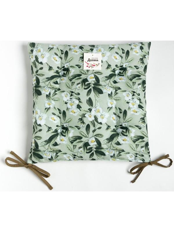 Сидушка на стул Доляна Apple flowers 42х42 см, 100% хлопок, рогожка 164 г/м2