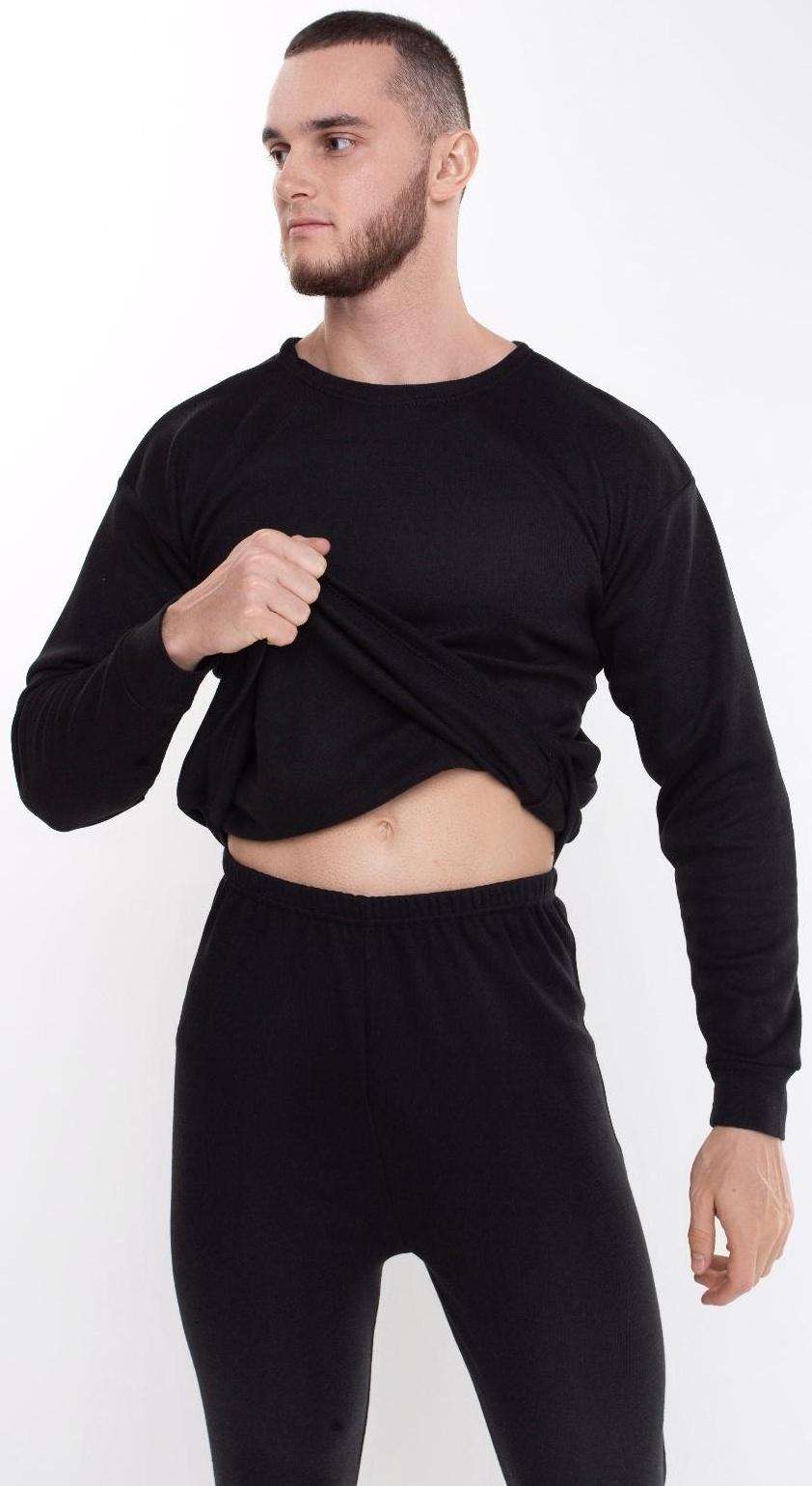 Термобелье мужское (джемпер, кальсоны) НАЧЁС, цвет чёрный, размер 52-54