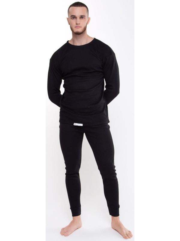 Термобелье мужское (джемпер, кальсоны) НАЧЁС, цвет чёрный, размер 52-54