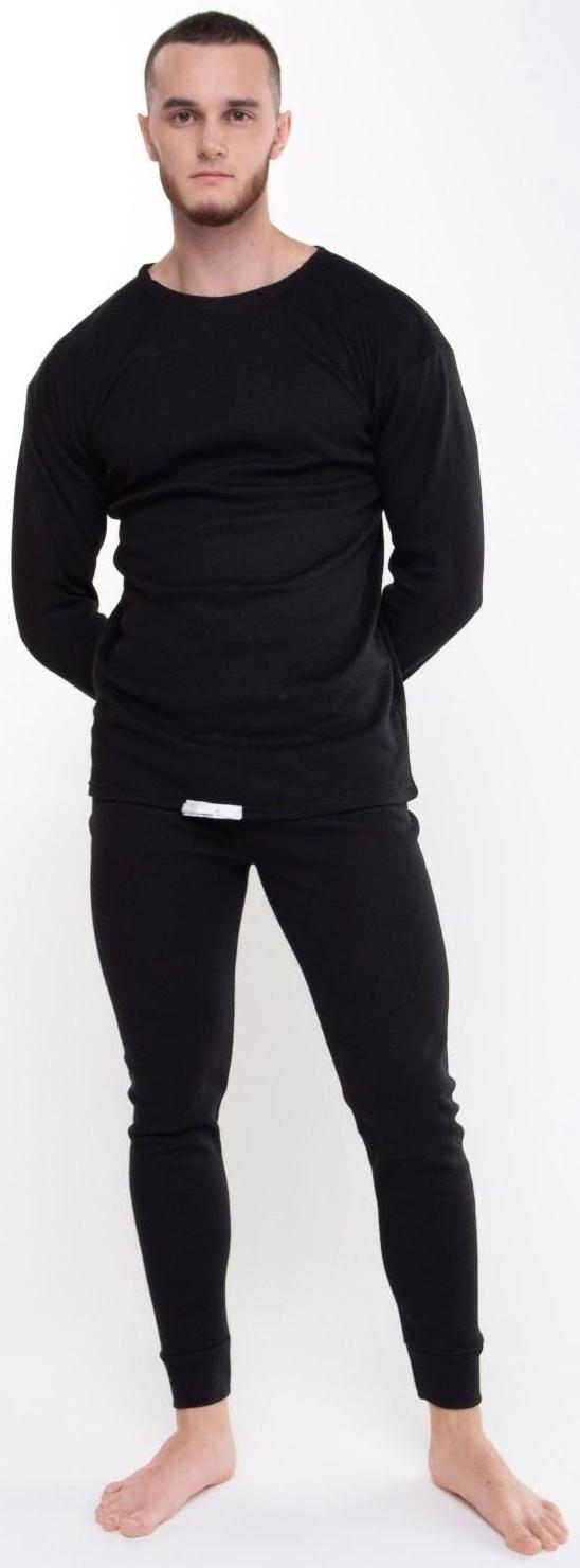 Термобелье мужское (джемпер, кальсоны) НАЧЁС, цвет чёрный, размер 56-58