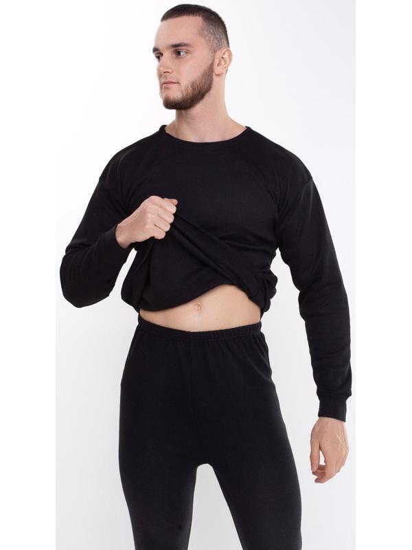 Термобелье мужское (джемпер, кальсоны) НАЧЁС, цвет чёрный, размер 56-58