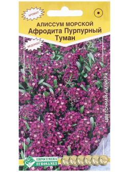 Семена Цветов Алиссум морской Афродита Пурпурный туман, 0,02 г