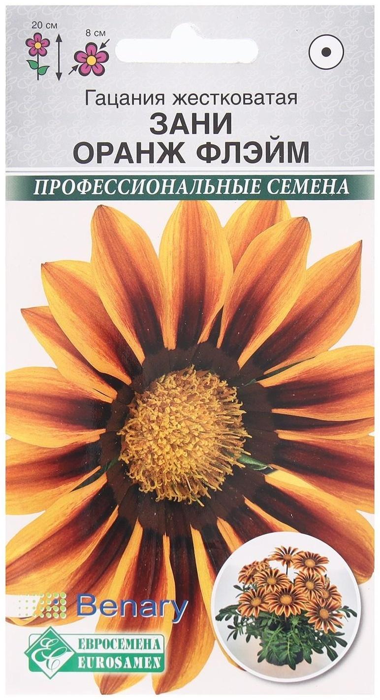 Семена Цветов Гацания жестковатая Зани Оранж Флэйм, 3 шт