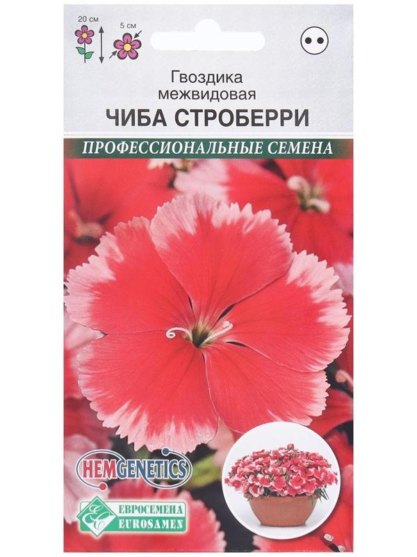 Семена Цветов Гвоздика межвидовая Чиба Строберри, 5 шт /Hem Genetics