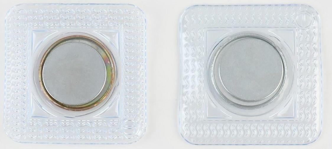 Кнопки магнитные потайные, d = 20 мм, 2 части, цвет серебряный