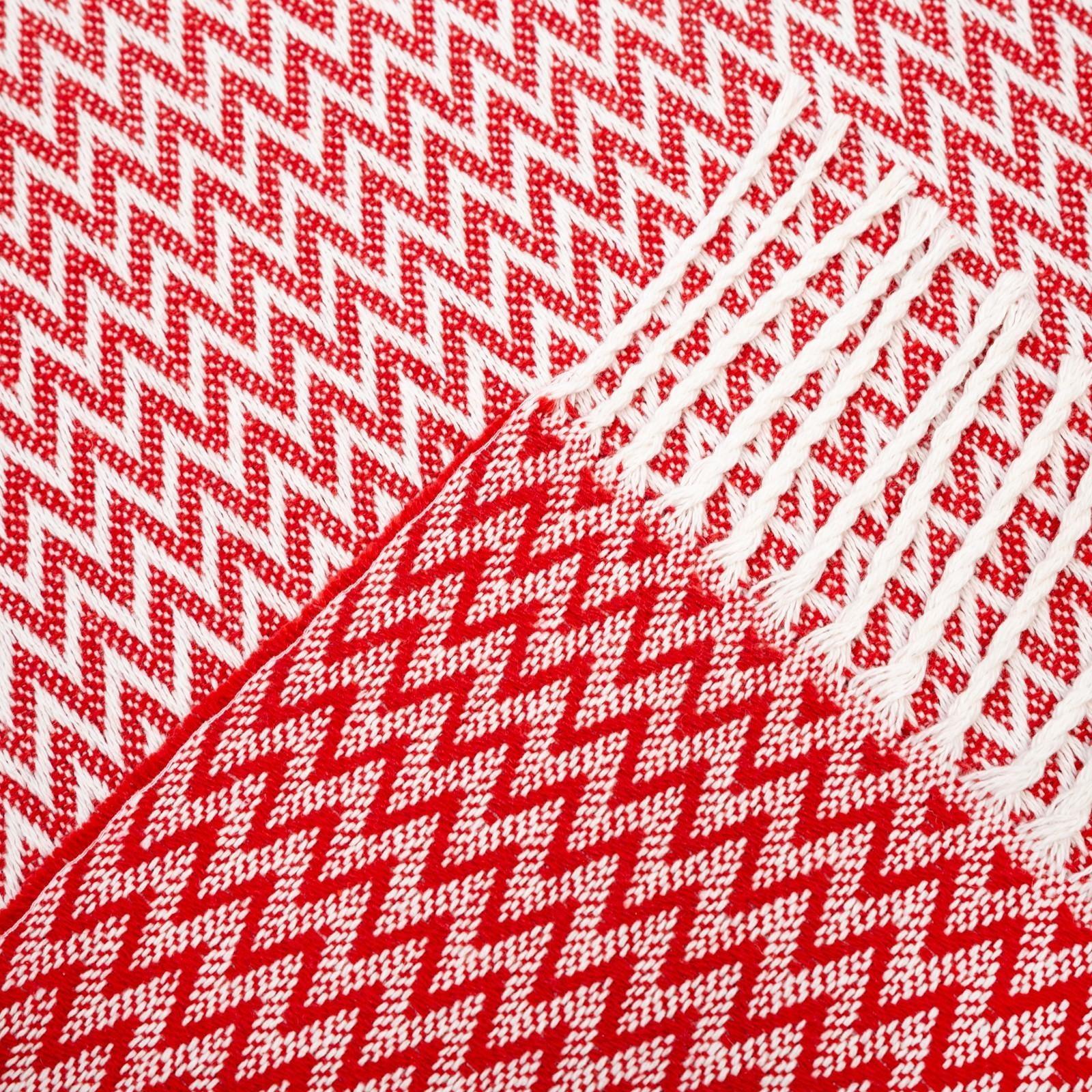 Плед Валенсия 140х200 см, Антонио, цвет белый/красный