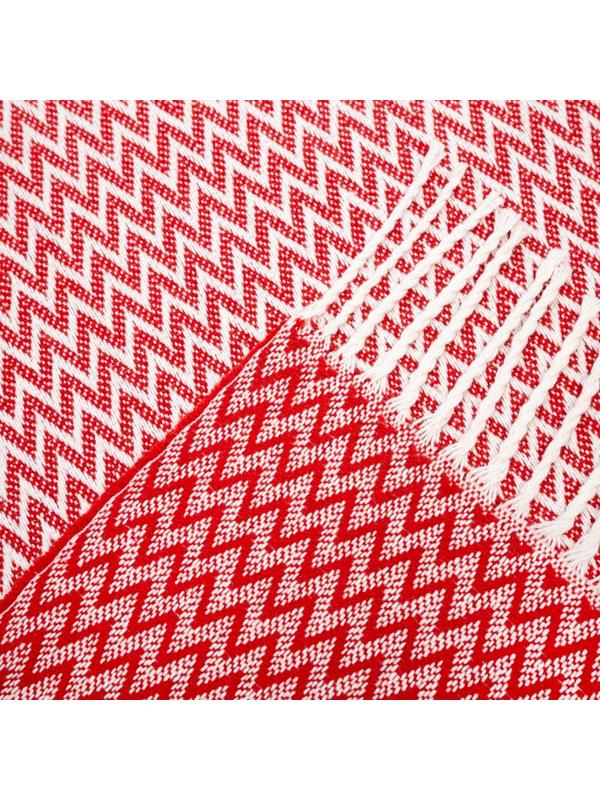 Плед Валенсия 140х200 см, Антонио, цвет белый/красный