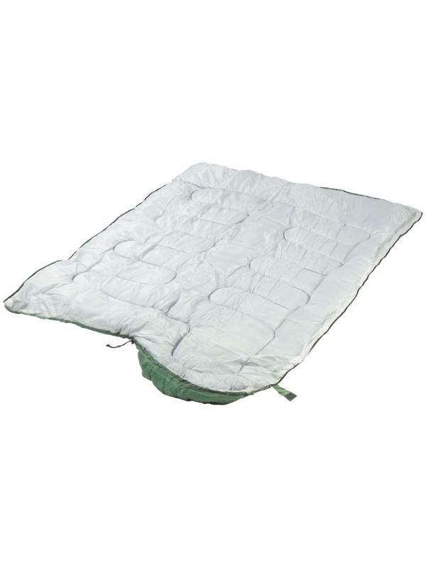 Спальный мешок туристический, 220 х 75 см, до -20 градусов, 600 г/м2 темный весенне-зеленый