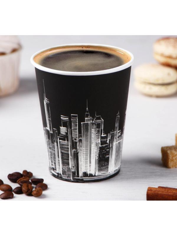 Стакан бумажный «Город чёрный» , 250 мл, d=8 см