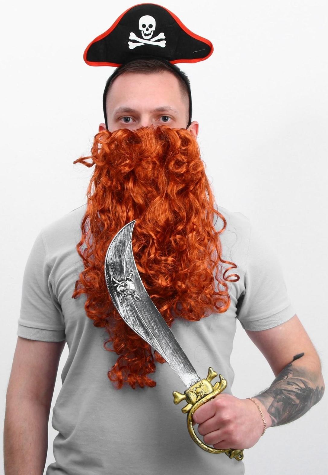 Карнавальный набор «Пират рыжий», борода, сабля, ободок