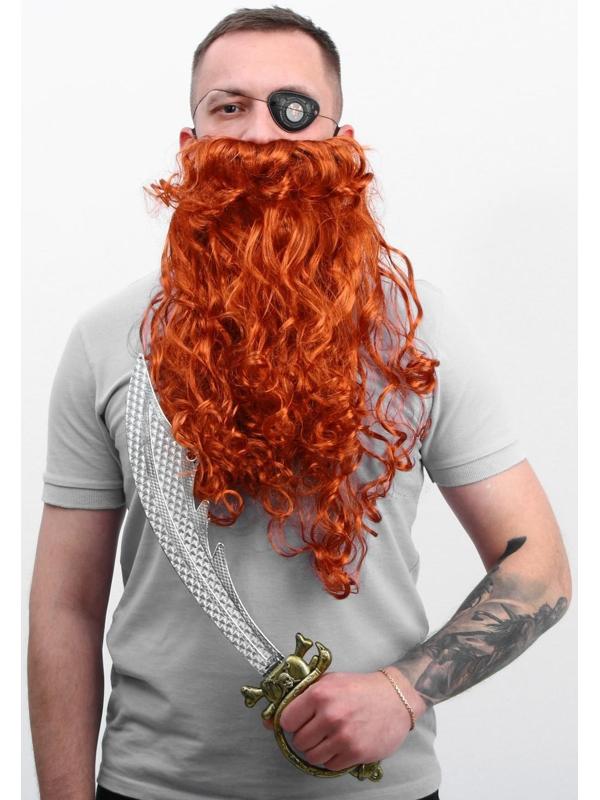 Карнавальный набор «Пират рыжий», борода, сабля, ободок