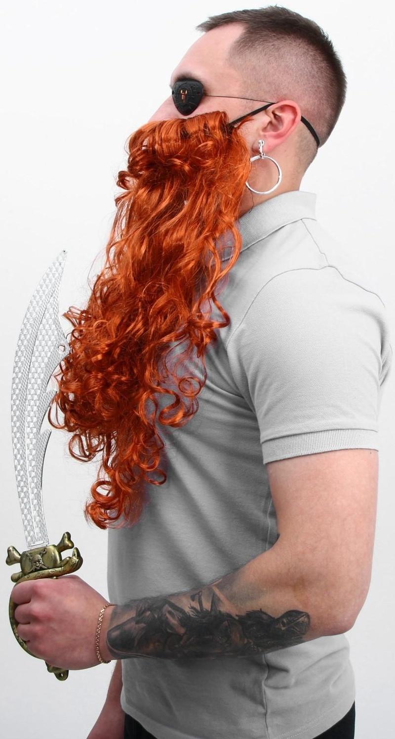 Карнавальный набор «Пират рыжий», борода, сабля, наглазник ,клипса