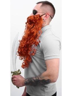 Карнавальный набор «Пират рыжий», борода, сабля, наглазник ,клипса