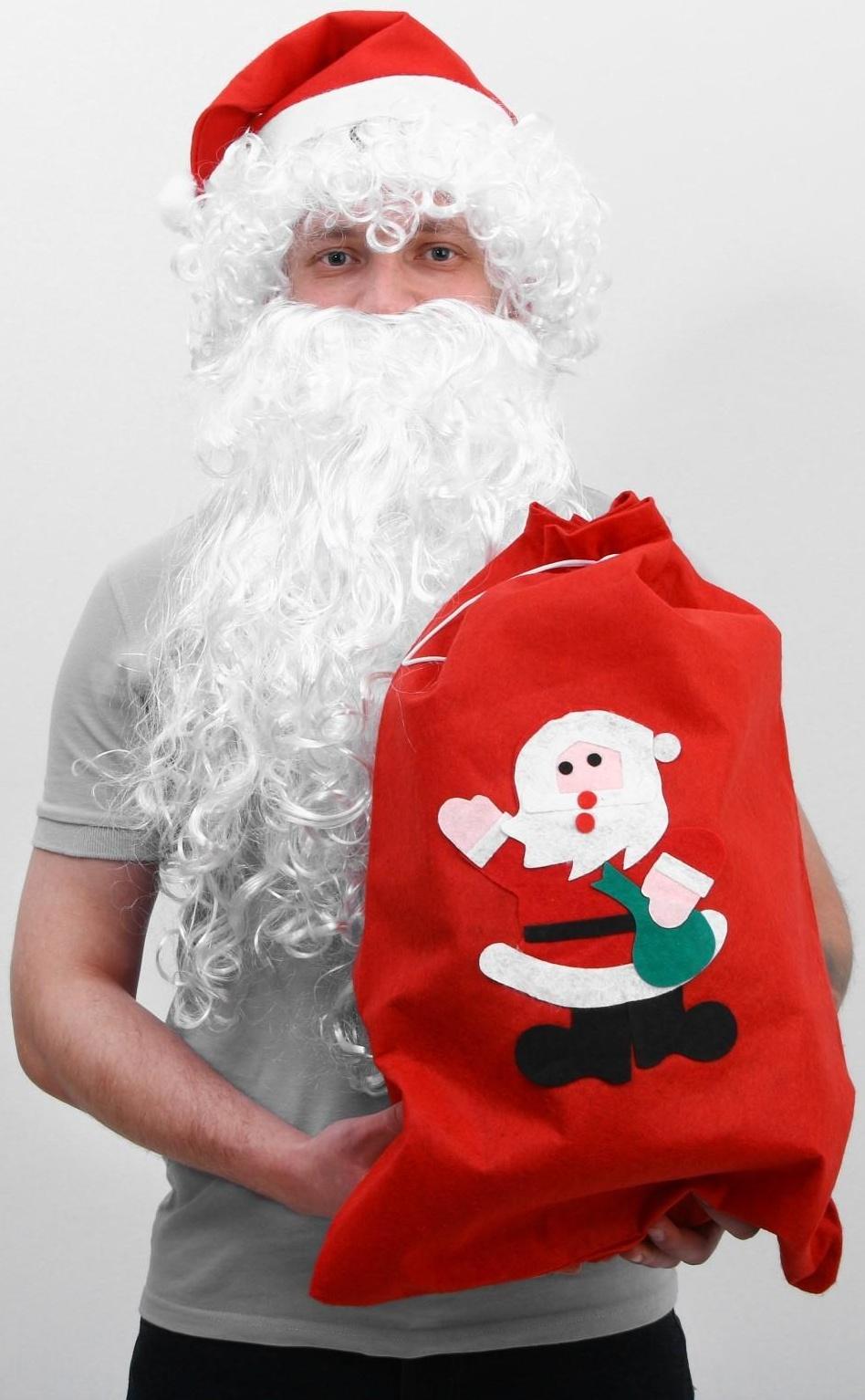 Карнавальный набор Деда Мороза.парик,борода,мешок сд.морозом,колпак