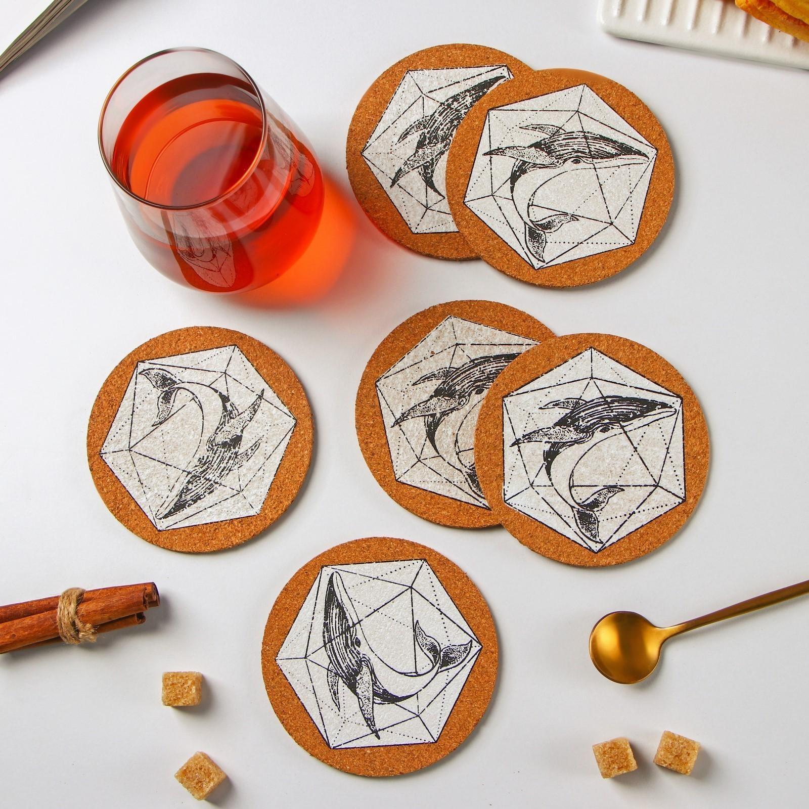 Набор подставок под горячее Доляна «Кит», 6 шт, d=10 см