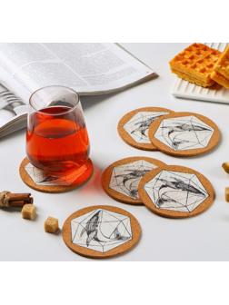 Набор подставок под горячее Доляна «Кит», 6 шт, d=10 см