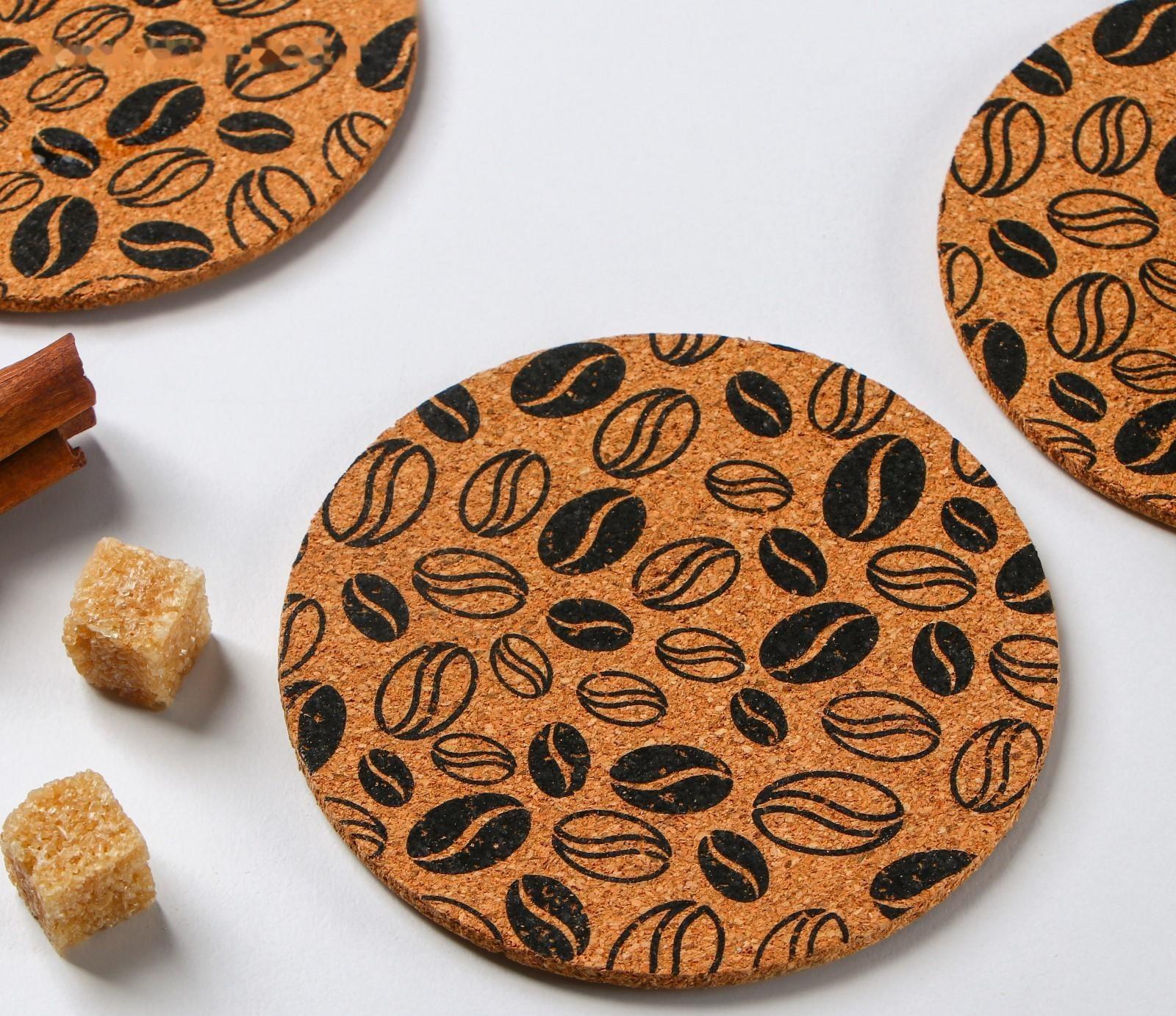 Набор подставок под горячее Доляна «Кофе», 6 шт, d=10 см