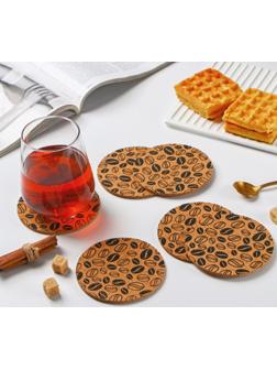 Набор подставок под горячее Доляна «Кофе», 6 шт, d=10 см