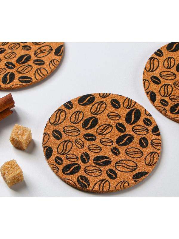 Набор подставок под горячее Доляна «Кофе», 6 шт, d=10 см