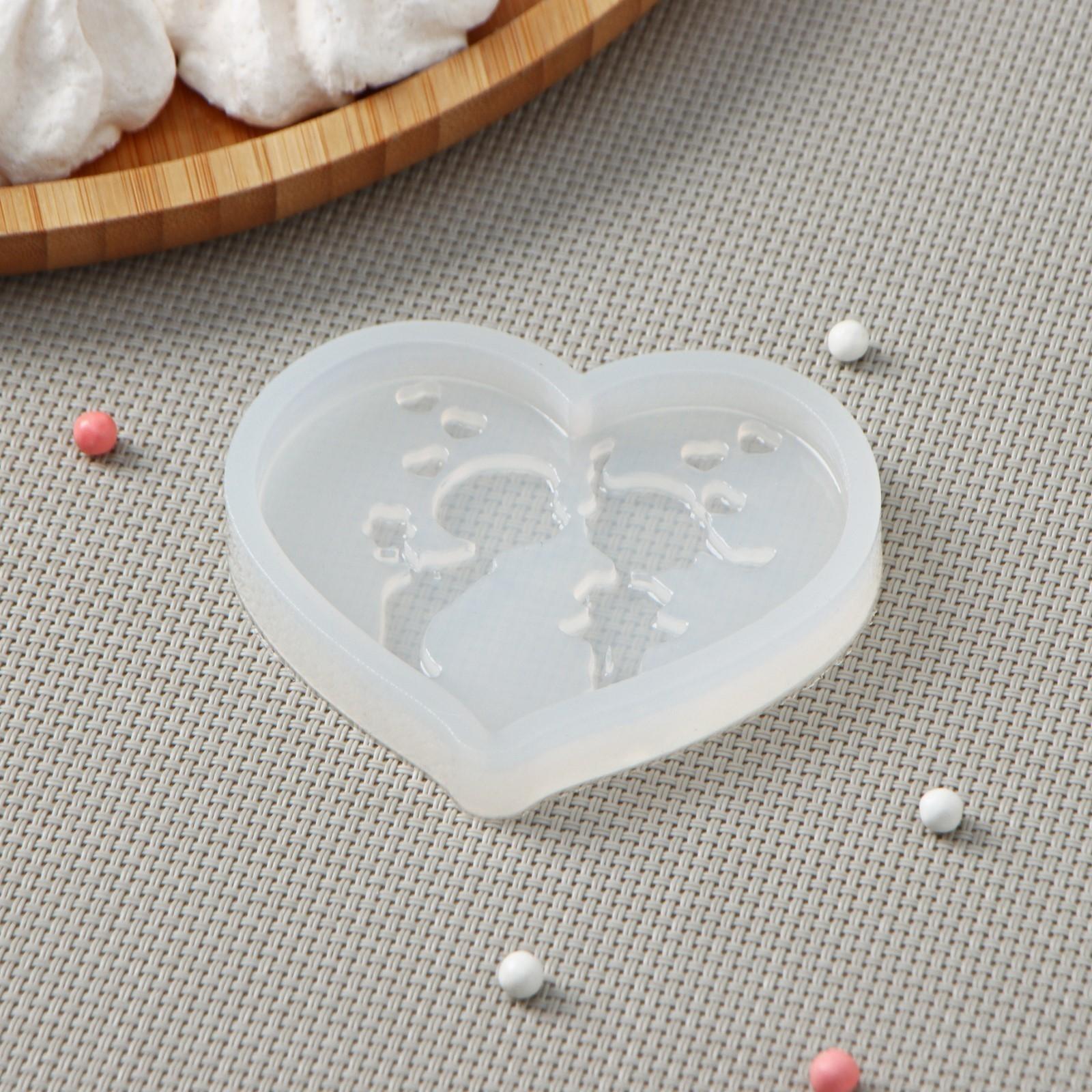 Силиконовая форма «Влюблённые», 7,5×5,5 см, цвет прозрачный