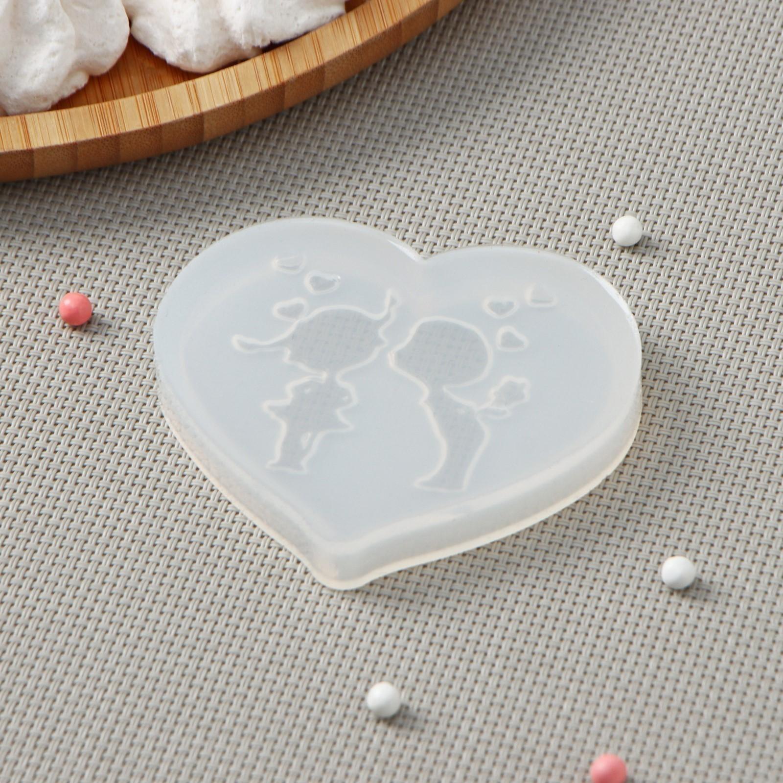 Силиконовая форма «Влюблённые», 7,5×5,5 см, цвет прозрачный