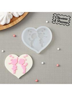 Силиконовая форма «Влюблённые», 7,5×5,5 см, цвет прозрачный