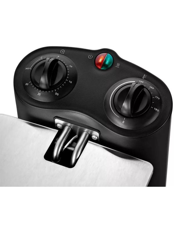 Фритюрница Kitfort KT-4052, 2000 Вт, 6 л, корзины 2 л, 130-190 °C, серо-чёрная