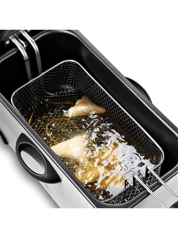 Фритюрница Kitfort KT-4052, 2000 Вт, 6 л, корзины 2 л, 130-190 °C, серо-чёрная