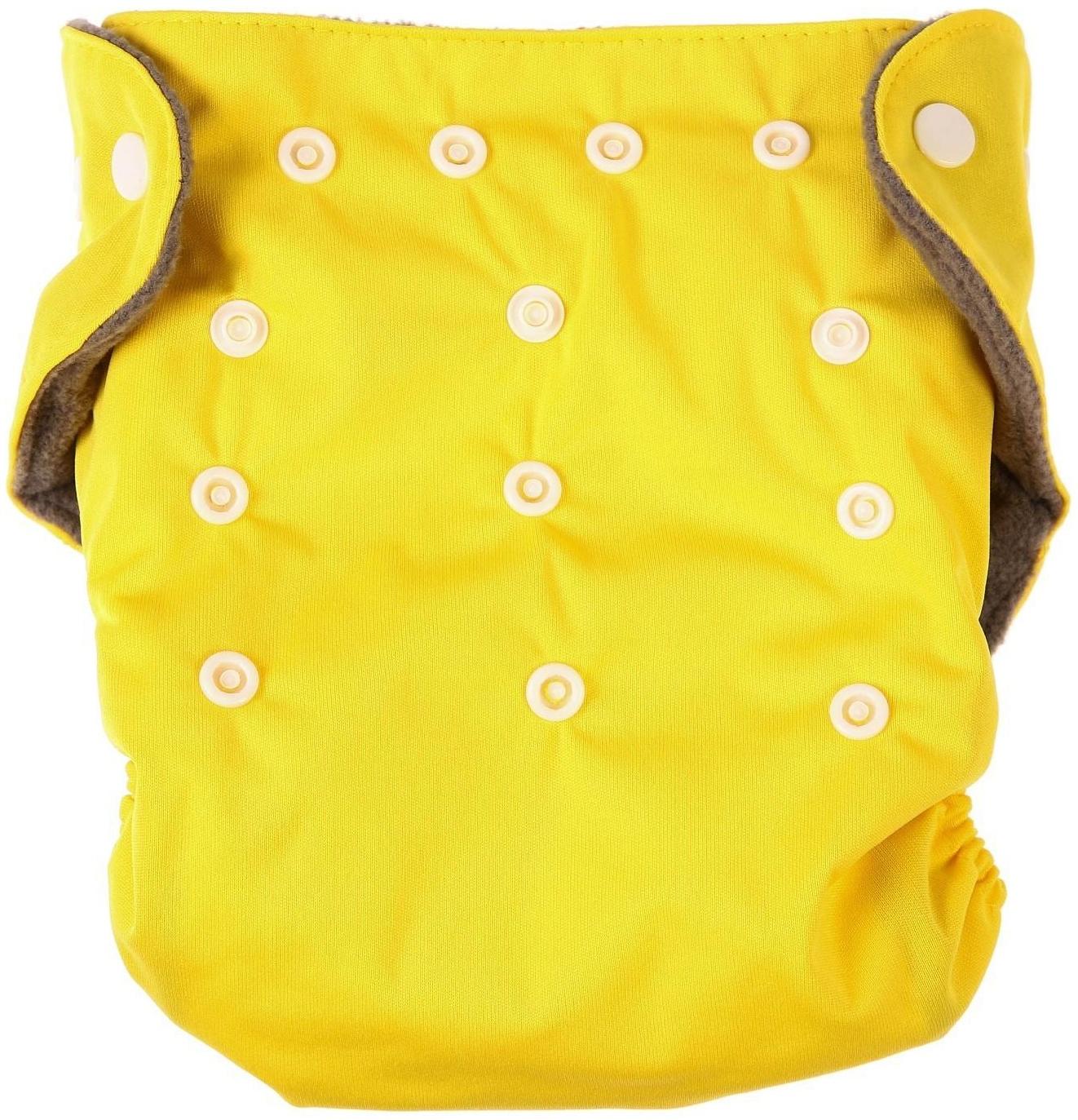 Трусики-подгузник, многоразовый, угольно-бамбуковая ткань, цвет желтый, от 0-36 мес.