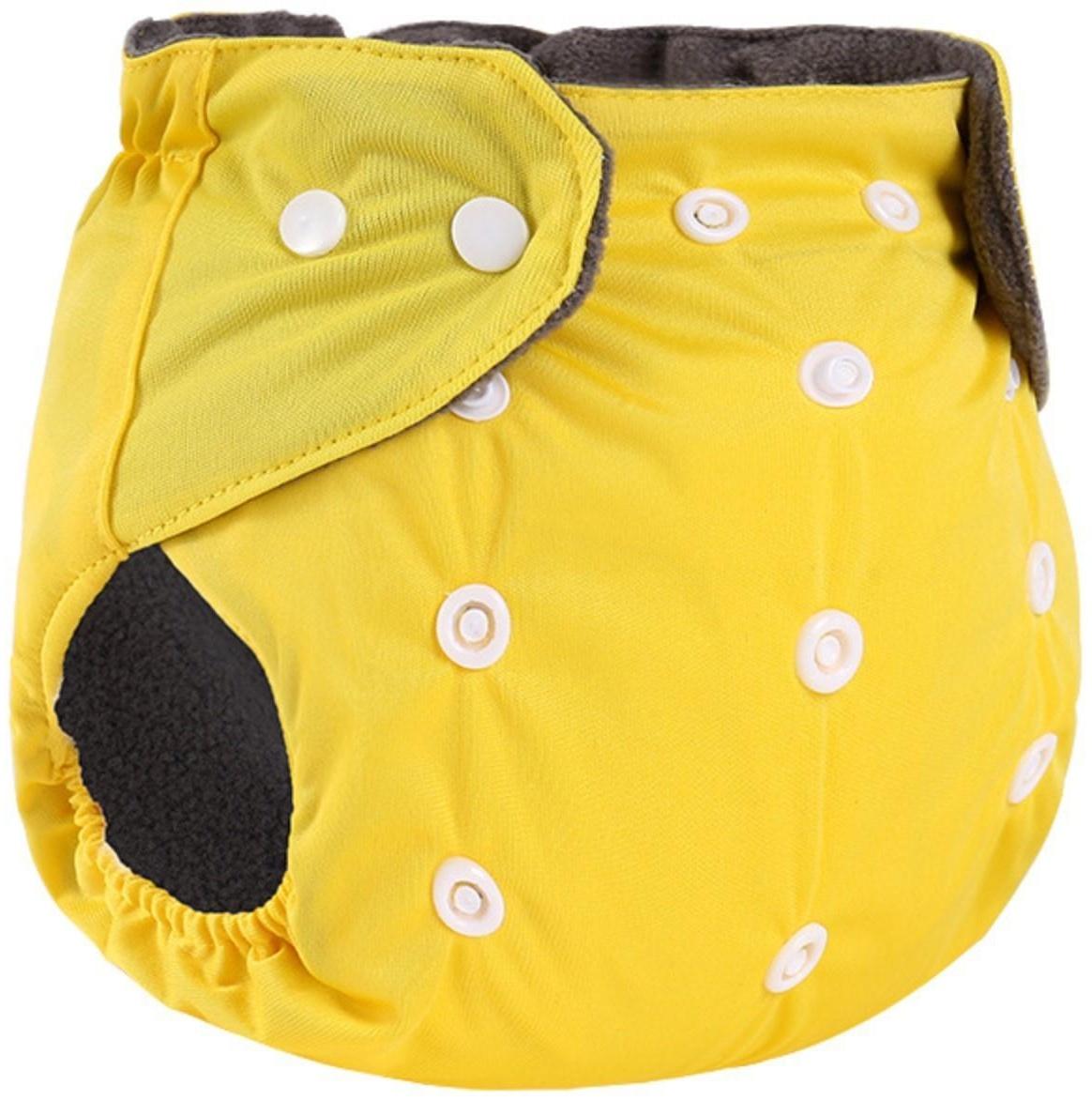 Трусики-подгузник, многоразовый, угольно-бамбуковая ткань, цвет желтый, от 0-36 мес.