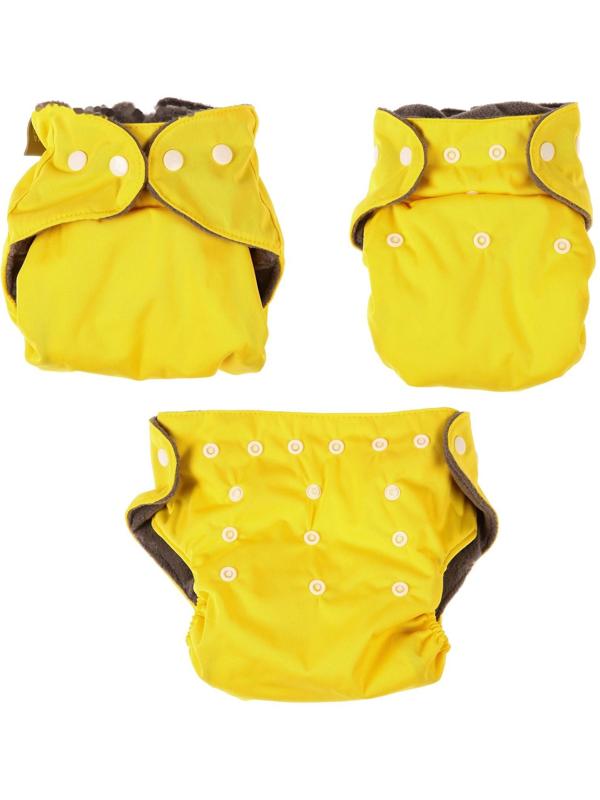 Трусики-подгузник, многоразовый, угольно-бамбуковая ткань, цвет желтый, от 0-36 мес.