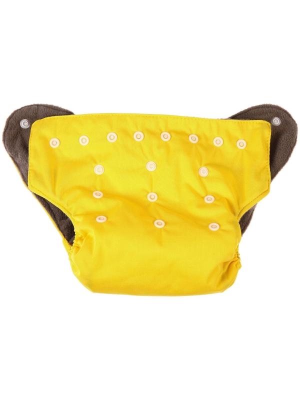 Трусики-подгузник, многоразовый, угольно-бамбуковая ткань, цвет желтый, от 0-36 мес.