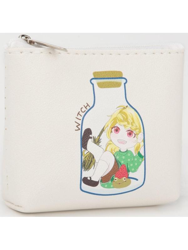 Кошелёк на молнии, цвет белый