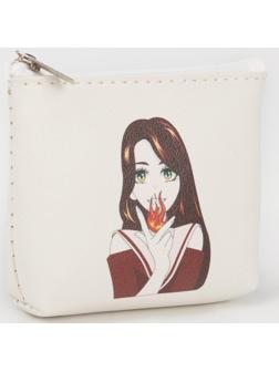 Кошелёк на молнии, цвет белый