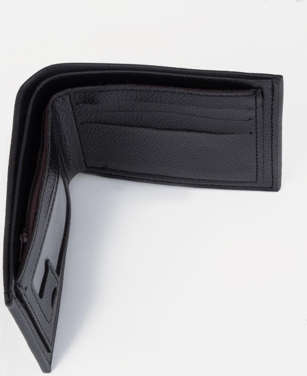 Портмоне без застёжки, для купюр, монет и карт, цвет чёрный