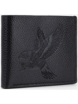 Портмоне без застёжки, для купюр, монет и карт, цвет чёрный