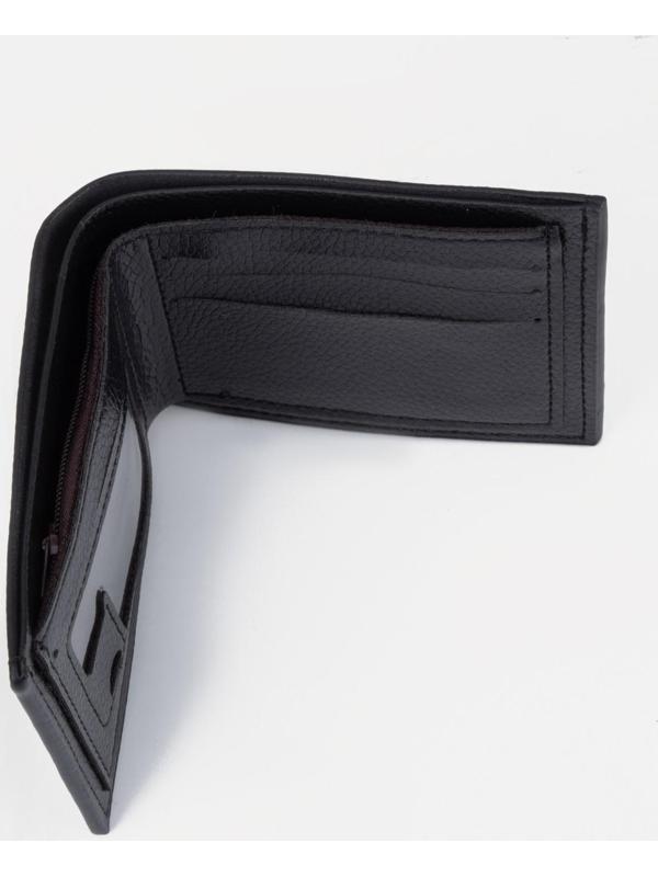 Портмоне без застёжки, для купюр, монет и карт, цвет чёрный