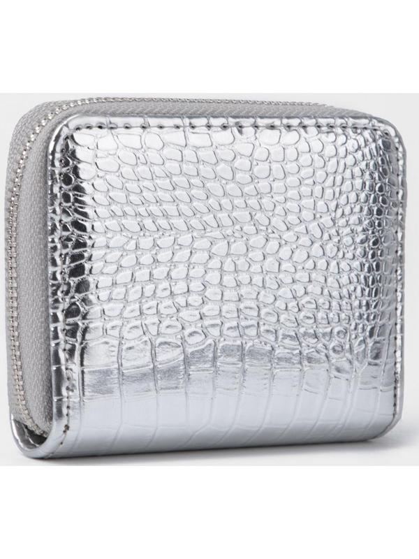 Кошелёк на молнии, цвет серебряный