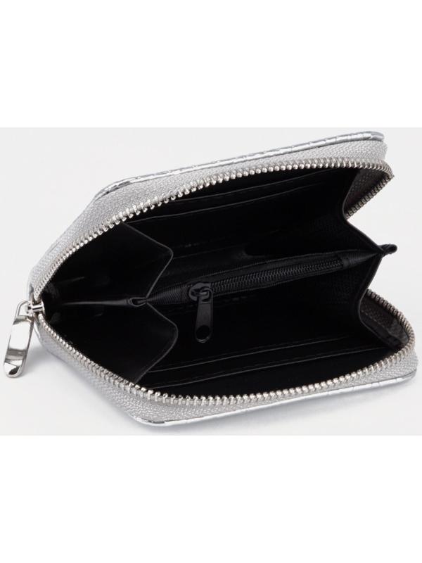Кошелёк на молнии, цвет серебряный