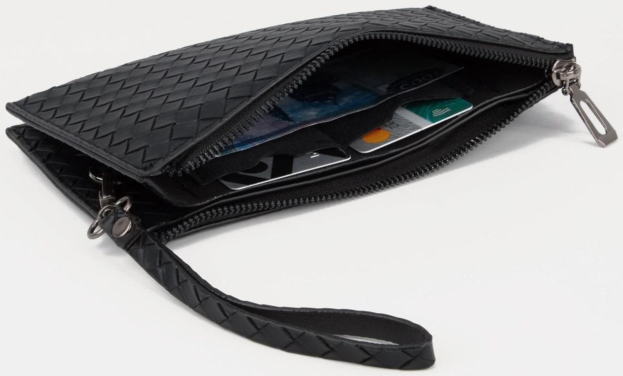 Портмоне на молнии, цвет чёрный