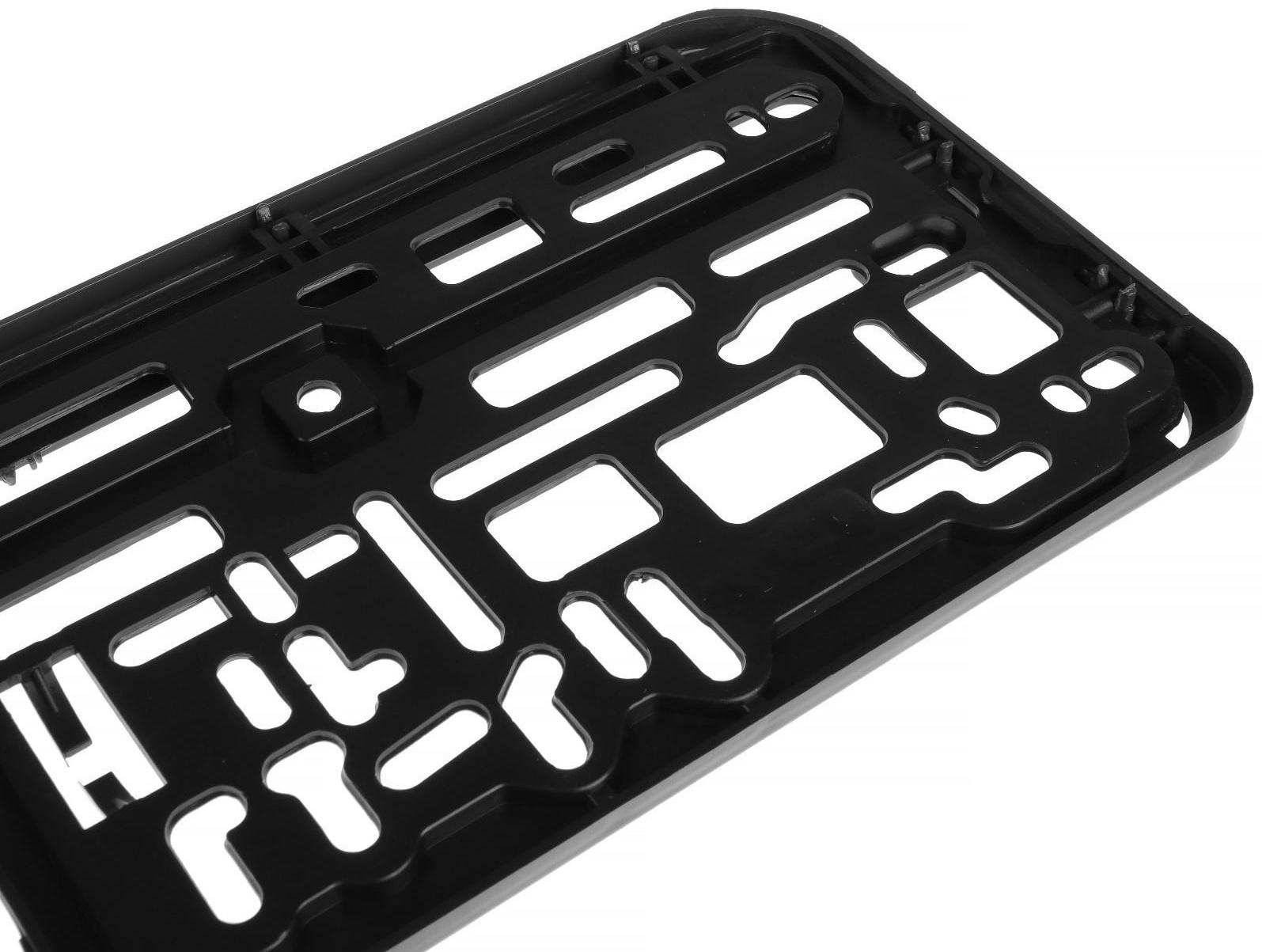 Рамка для автомобильного номера, книжка, черная, защелка