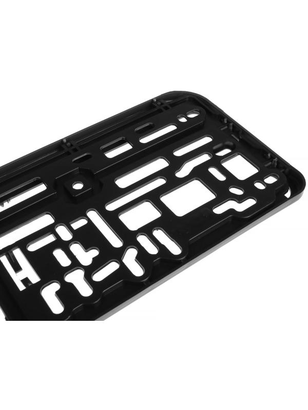 Рамка для автомобильного номера, книжка, черная, защелка