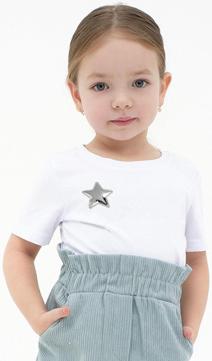 Аппликация «Звёздочка», 3,7 × 3,7 см, 10 шт, цвет серебряный