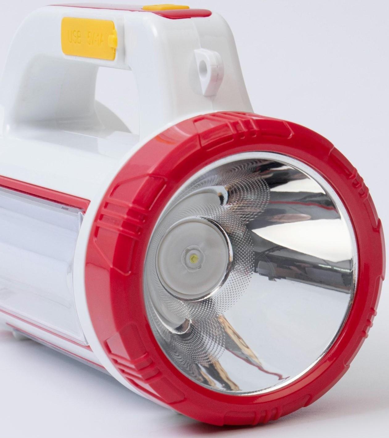 Фонарь кемпинговый аккумуляторный, 3+15 Вт, 2000 мАч, LED, USB, 5 режимов, солнечная батарея