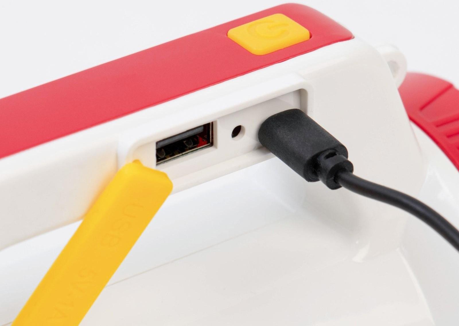 Фонарь кемпинговый аккумуляторный, 3+15 Вт, 2000 мАч, LED, USB, 5 режимов, солнечная батарея