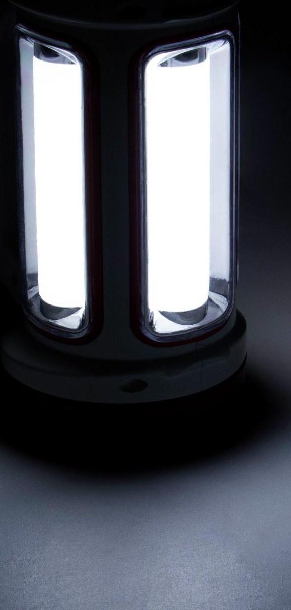 Фонарь кемпинговый аккумуляторный, 3+15 Вт, 2000 мАч, LED, USB, 5 режимов, солнечная батарея